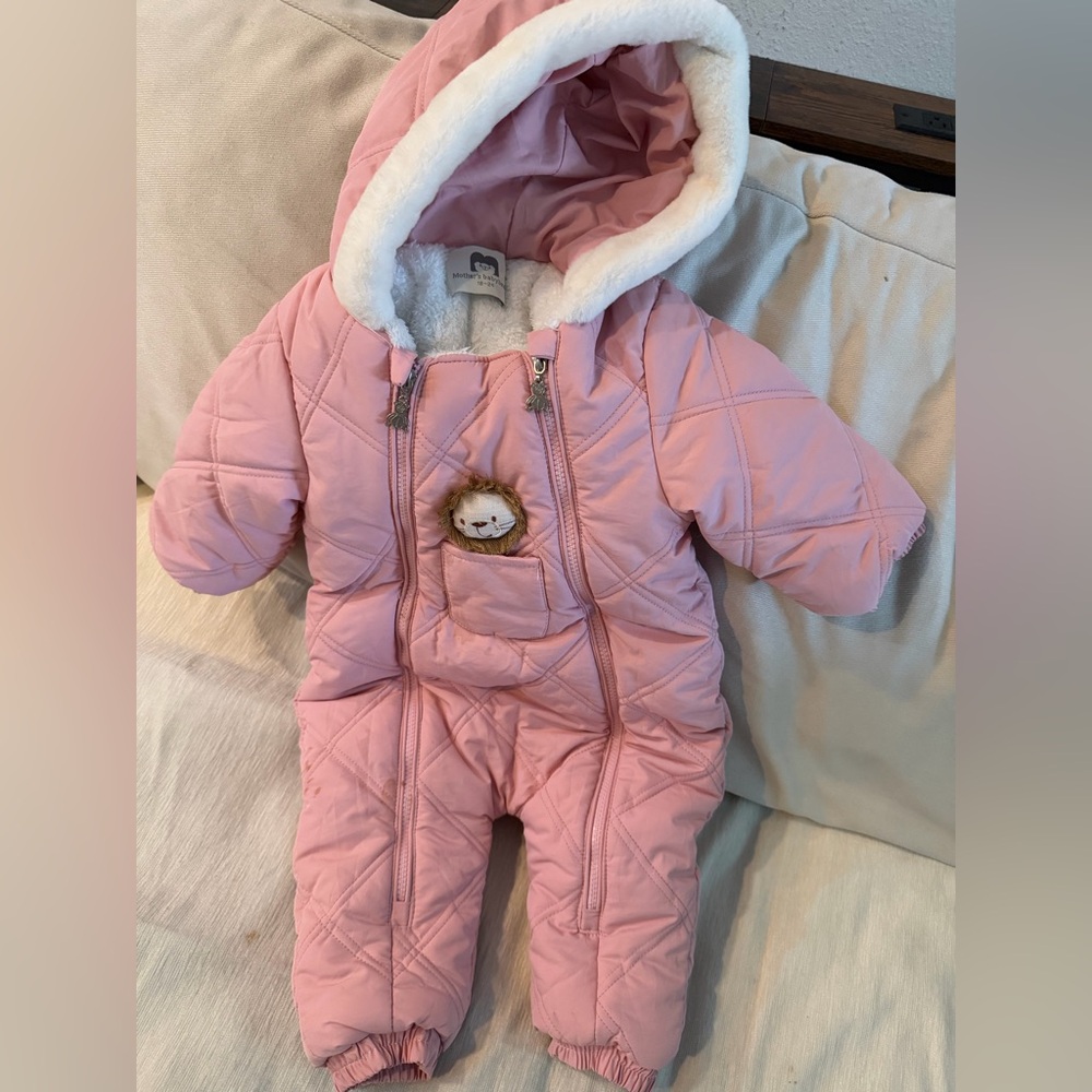 MOTHER Pink Baby Snowsuit with Hood